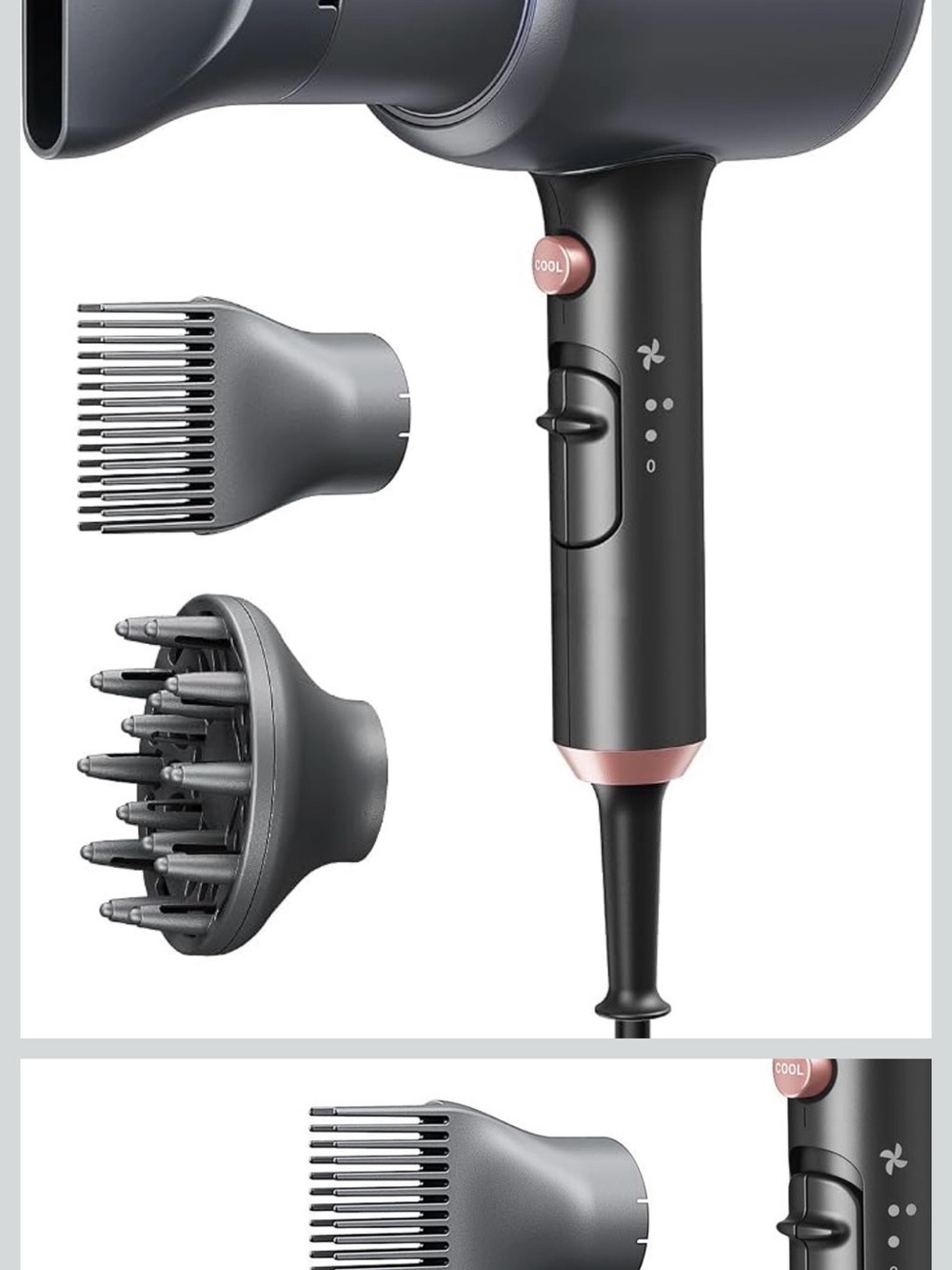 Wavytalk Blown Away Ionic Hair Dryer with Diffuser for Curly Hair
